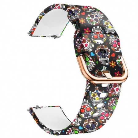 Szilikon szíj, kompatibilis Samsung Galaxy Watch 6|Watch 5|Watch 4|Huawei Watch GT4|GT3|GT3 Pro|GT2 42mm órákkal, Vintage Minta