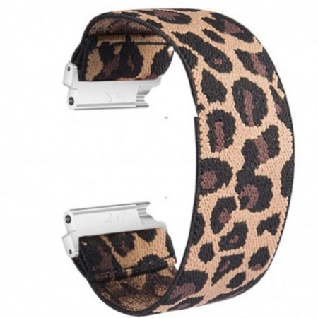 Textil szíj, kompatibilis Samsung Galaxy Watch 6|Watch 5|Watch 4|Huawei Watch GT4|GT3|GT3 Pro|GT2 42mm órákkal, Rugalmas Leopárd