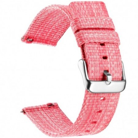 Textil szíj, kompatibilis Galaxy Watch 6|Watch 5|Watch 4|Huawei Watch GT4|GT3 Pro|órákkal, QR csatlakozóval, Flamingó Rózsaszín
