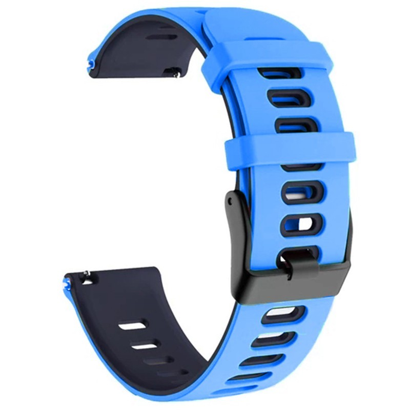 Szilikon szíj, kompatibilis Samsung Galaxy Watch 6|Watch 5|Watch 4|Huawei Watch GT4|GT3|GT3 Pro|GT2 42mm órákkal, Vista Kék
