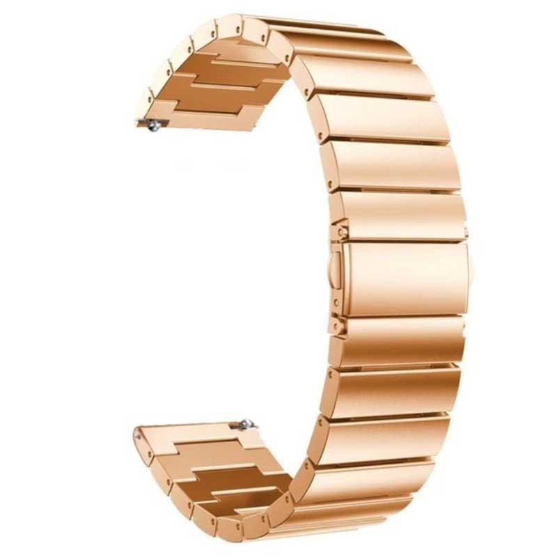 Acél szíj, kompatibilis Samsung Galaxy Watch 6|Watch 5|Watch 4|Huawei Watch GT4|GT3|GT3 Pro|GT2 42mm órákkal, Metál Rozéarany
