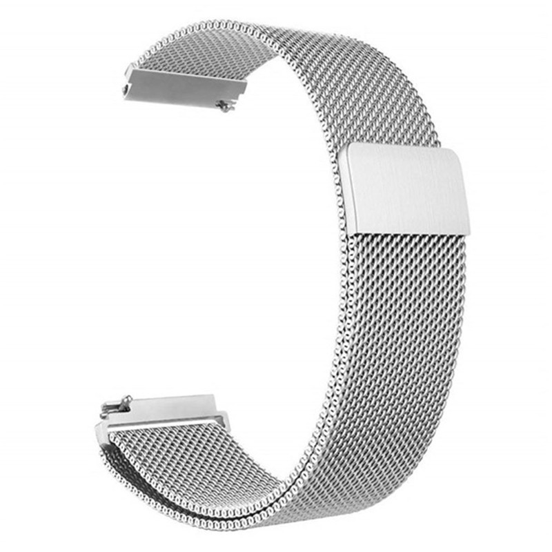 Fém szíj, kompatibilis Huawei Watch GT4|GT3|GT3|GT2 46mm|GT 2e|Galaxy Watch 3 45mm, Milanese Loop, Ezüst