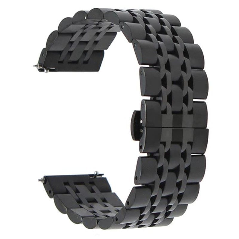 Fém szíj, kompatibilis Huawei Watch GT4|GT3|GT3|GT2 46mm|GT 2e|Galaxy Watch 3 45mm, Fekete