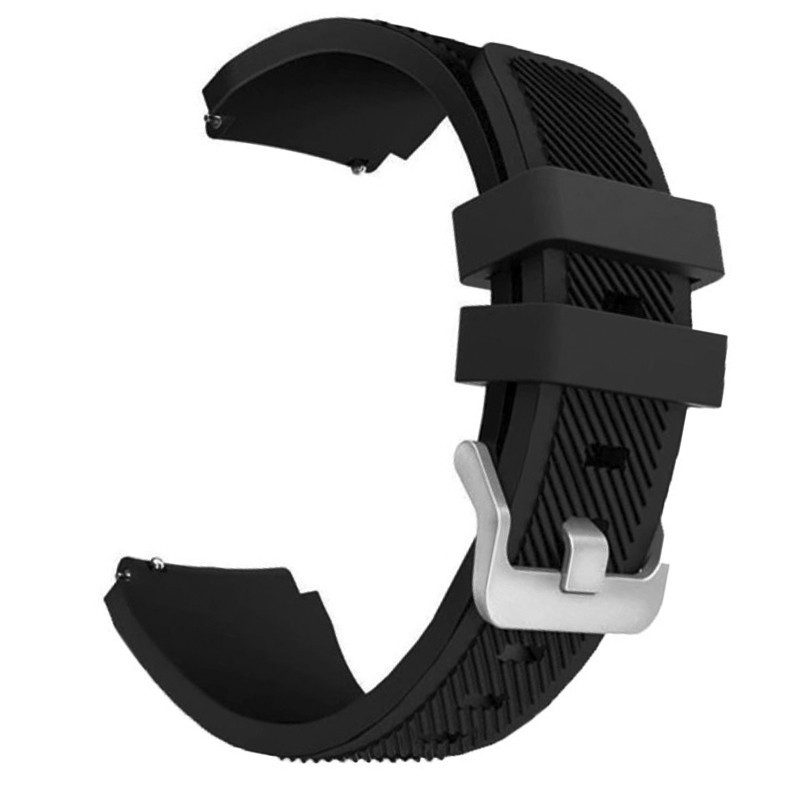 Szilikon szíj, kompatibilis Huawei Watch GT4|GT3|GT3|GT2 46mm|GT 2e|Galaxy Watch 3 45mm, Fekete
